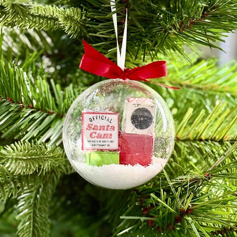 Funny Santa Cam Christmas Ornament