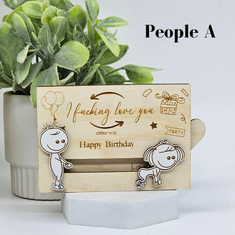 Adule Cheeky Wooden Pull-Out Gift Card Holder
