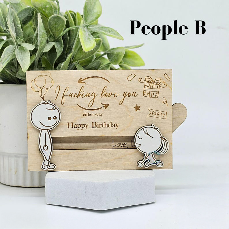 Adule Cheeky Wooden Pull-Out Gift Card Holder