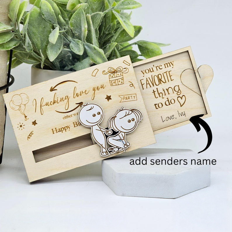 Adule Cheeky Wooden Pull-Out Gift Card Holder