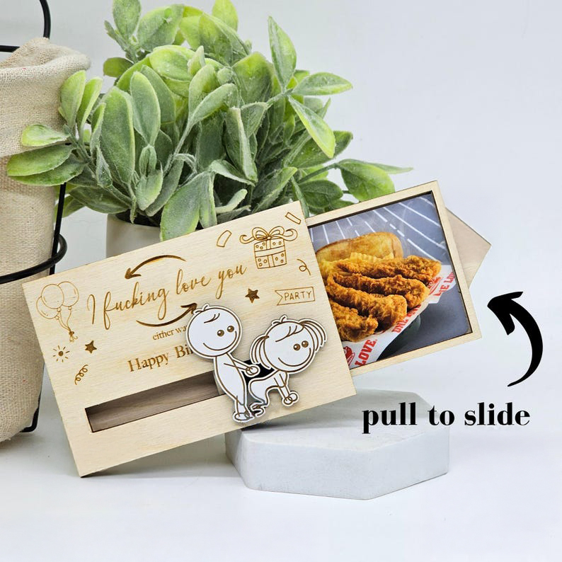 Adule Cheeky Wooden Pull-Out Gift Card Holder