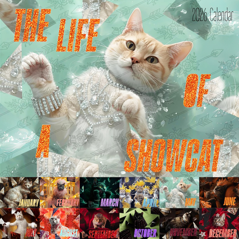Swiftie Showcat 2026 Wall Calendar