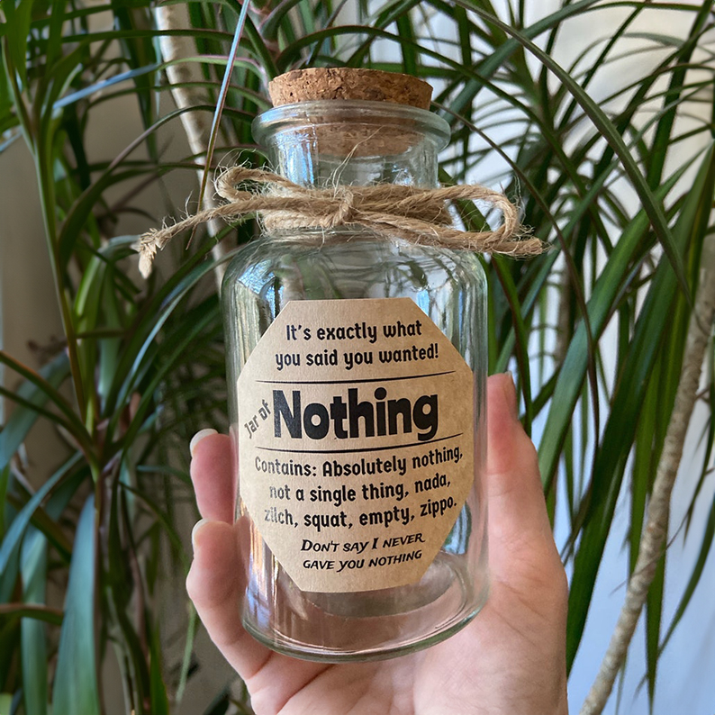 Jar of Nothing Funny Gift