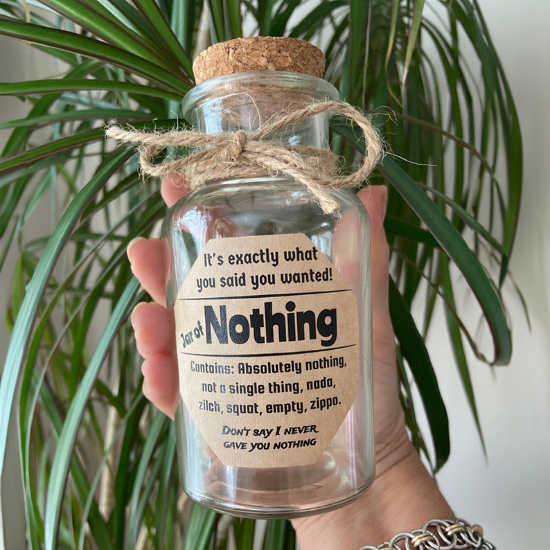Jar of Nothing Funny Gift