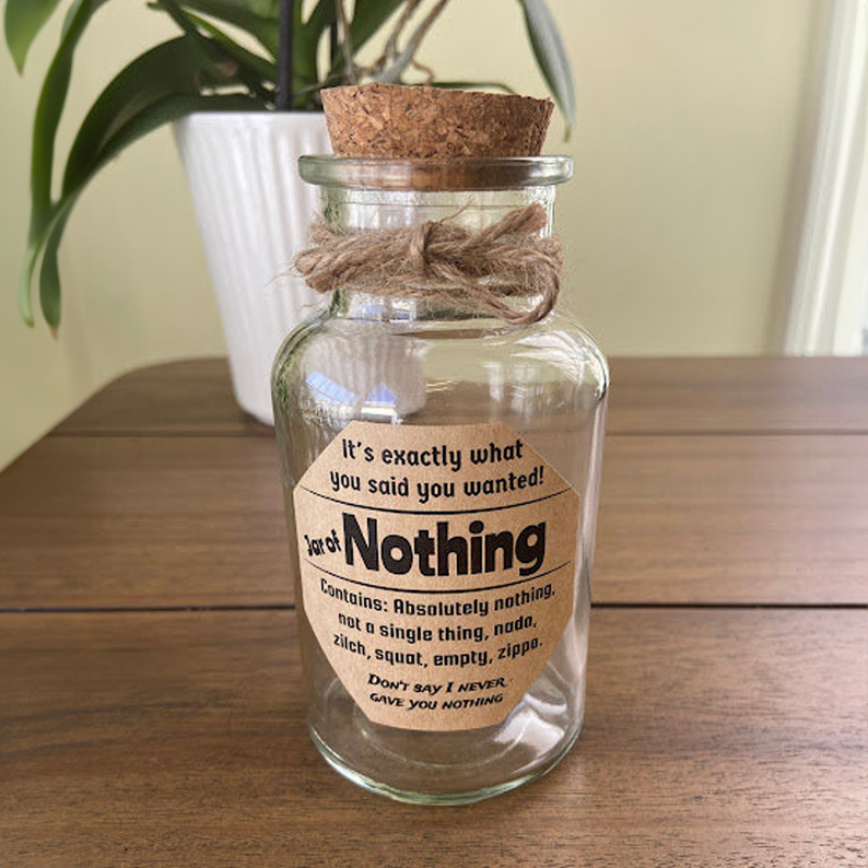 Jar of Nothing Funny Gift