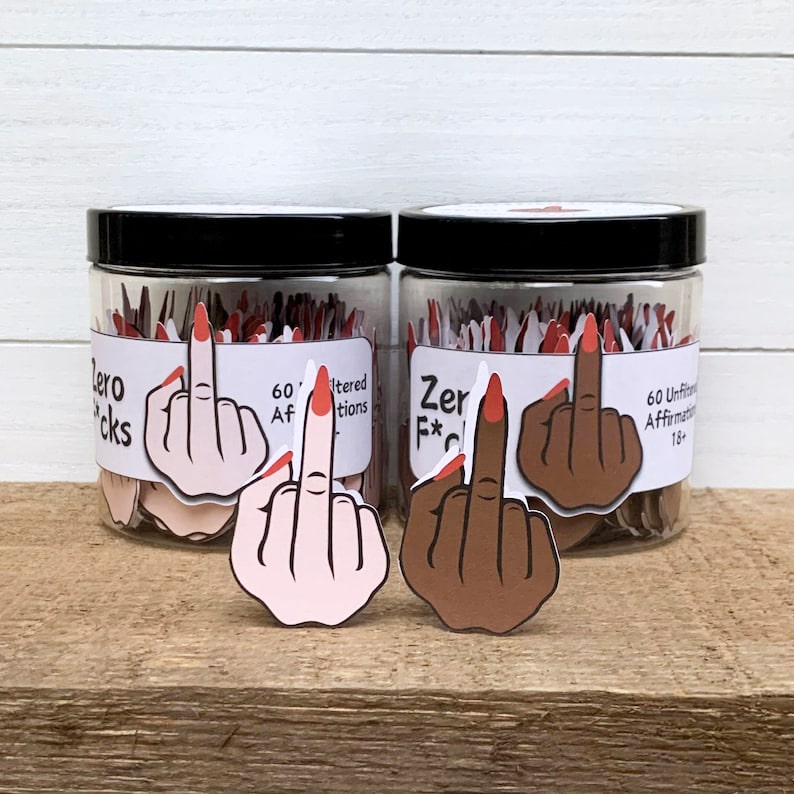 Middle Finger Swear Affirmation Cards Jar