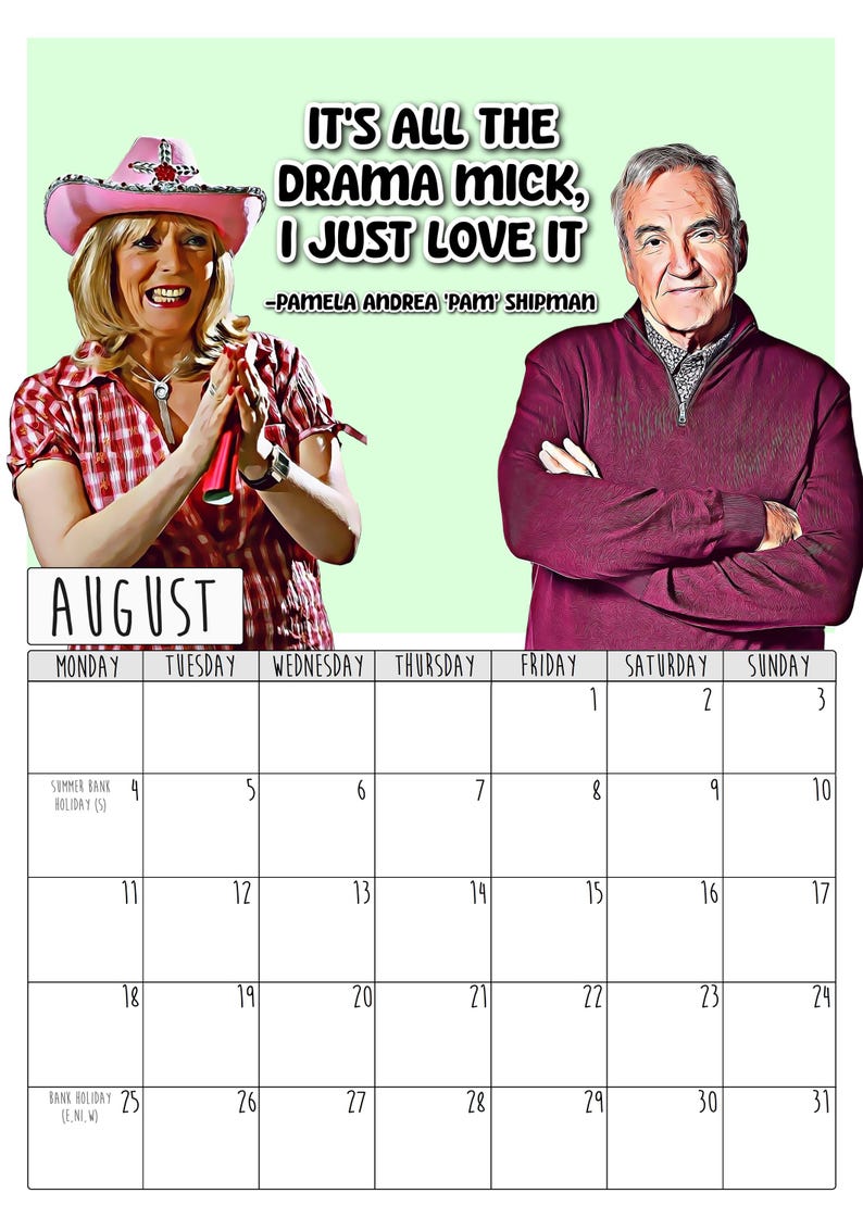 2025 Gavin & Stacey Funny Nessa Quotes Calendar