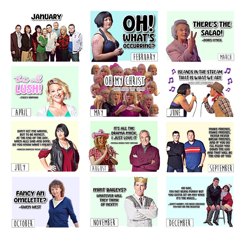 2025 Gavin & Stacey Funny Nessa Quotes Calendar