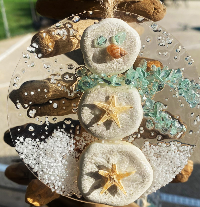 Coastal & Snowman Themed Christmas Ornament 