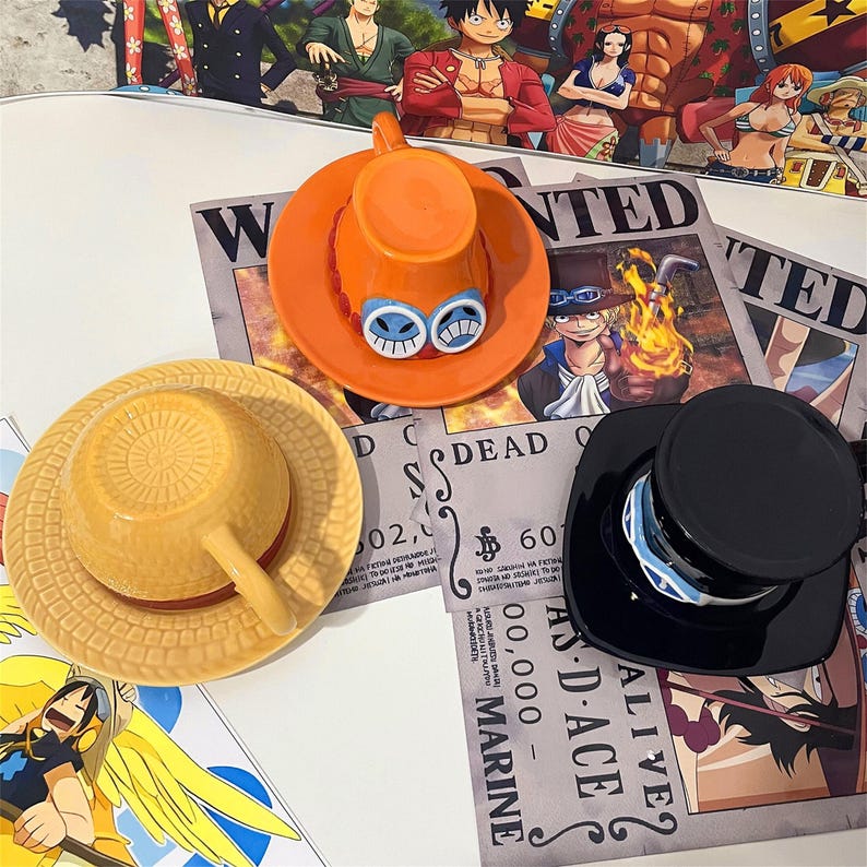 Straw Hat Ceramic Mug | One Piece-Inspired Luffy, Ace, Sabo & Chopper Mugs