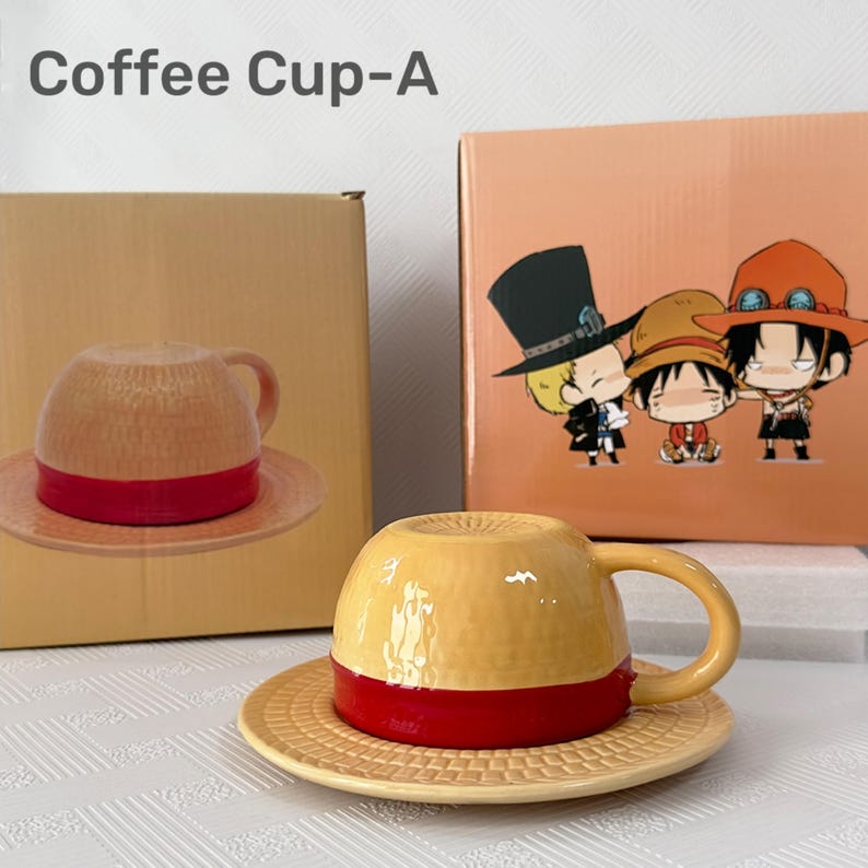 Straw Hat Ceramic Mug | One Piece-Inspired Luffy, Ace, Sabo & Chopper Mugs