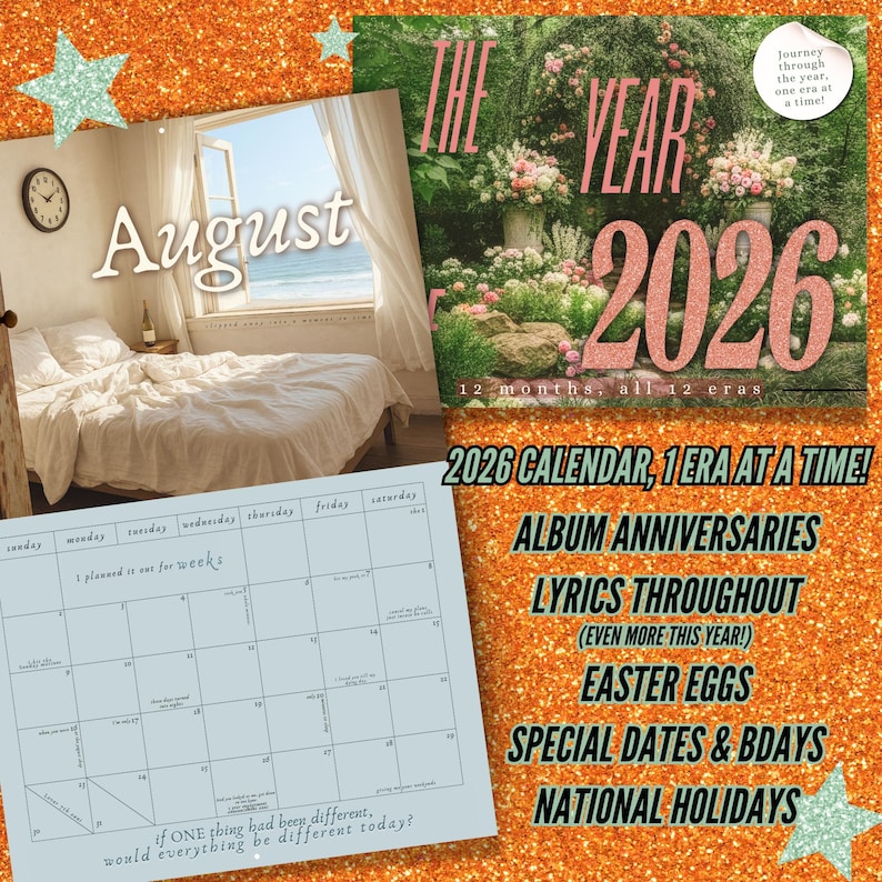 2026 Eras Showgirl Lyrical Calendar