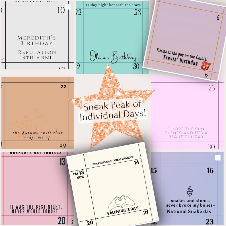 2026 Eras Showgirl Lyrical Calendar