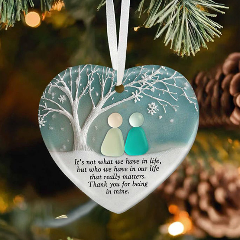 Friendship Sea Glass Ceramic Ornament