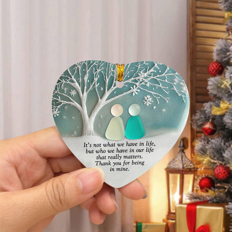 Friendship Sea Glass Ceramic Ornament