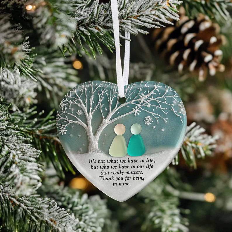 Friendship Sea Glass Ceramic Ornament