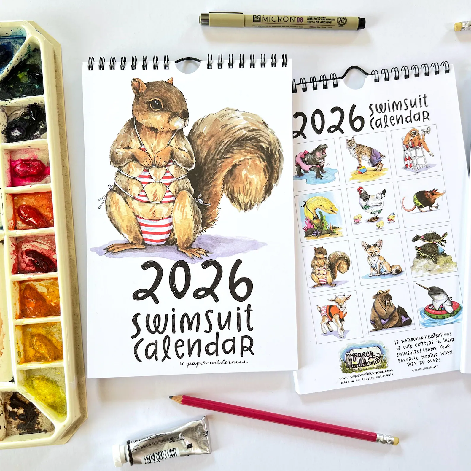 2026  Cute Animals Swimsuit Calendar