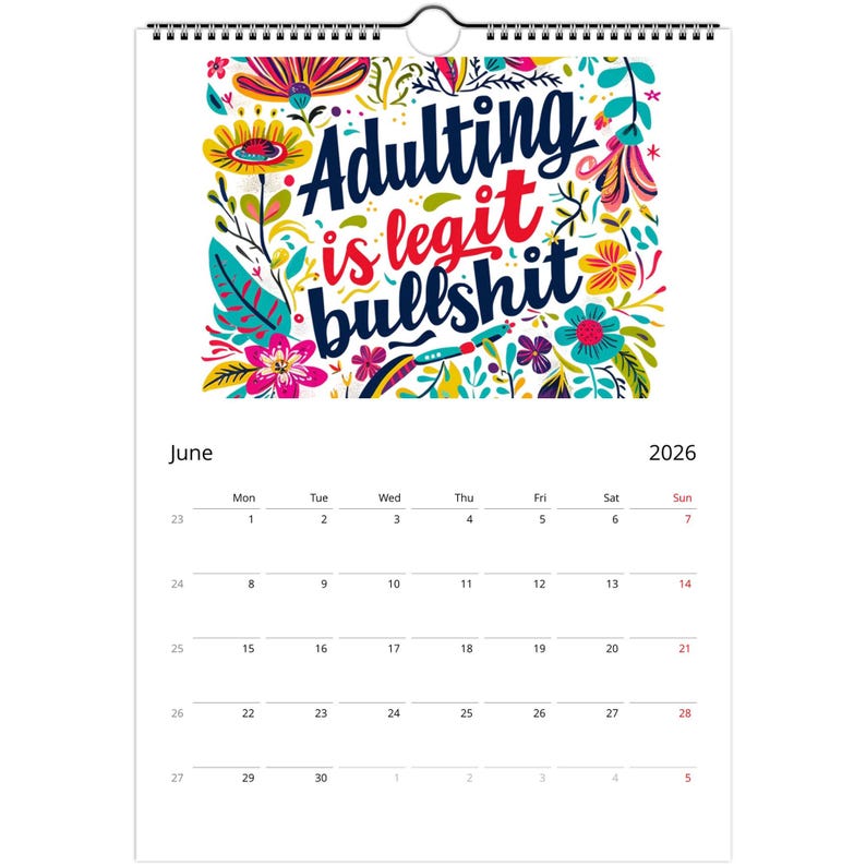 2026 Hilarious Swear Word Wall Calendar