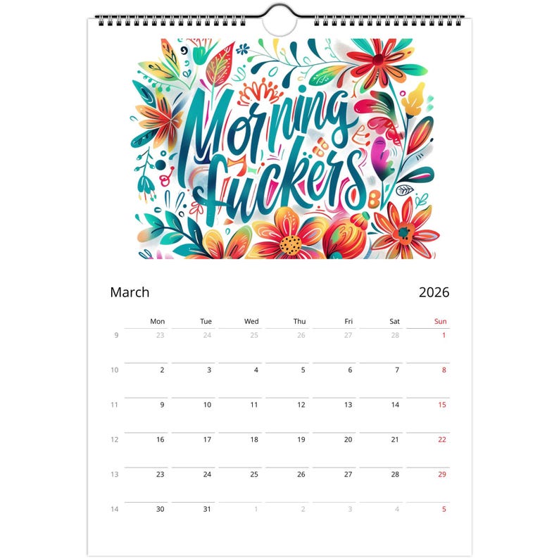 2026 Hilarious Swear Word Wall Calendar