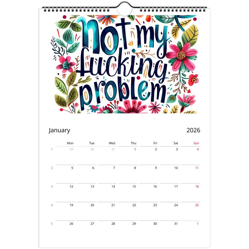 2026 Hilarious Swear Word Wall Calendar