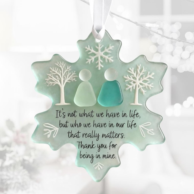 Snowflake Sea Glass Friendship Ornament