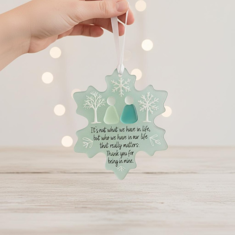 Snowflake Sea Glass Friendship Ornament