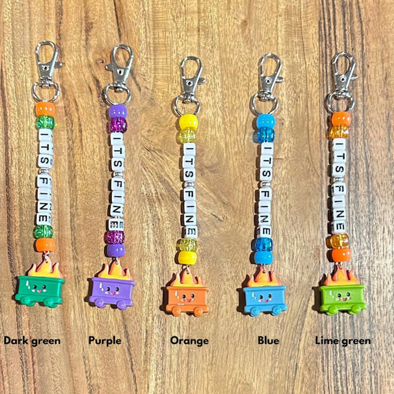 Happy Dumpster Fire Charm for Badge Reel & Keychain