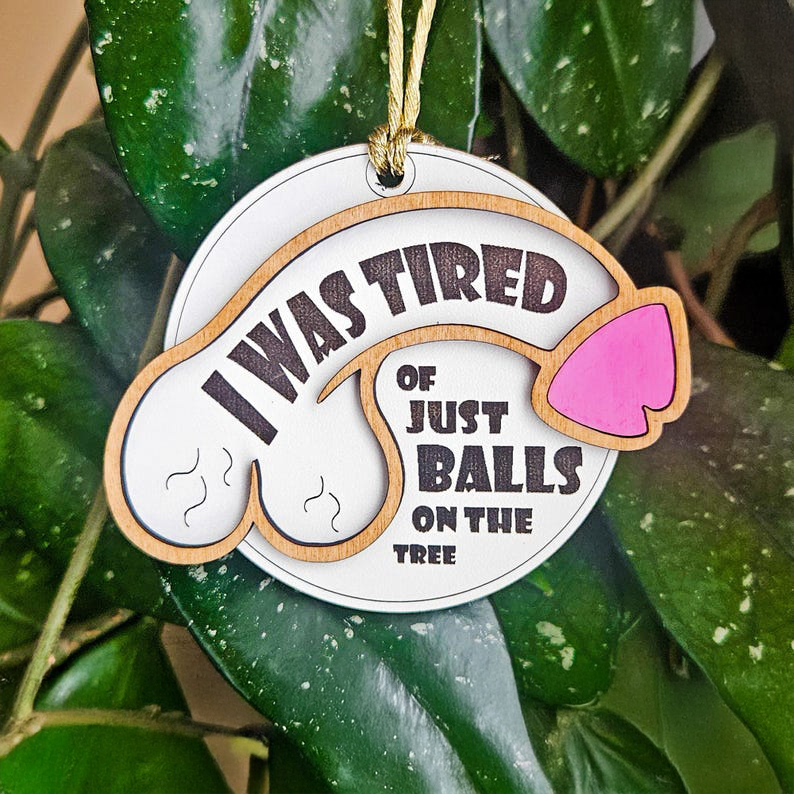 Funny Tired Christmas Ornament