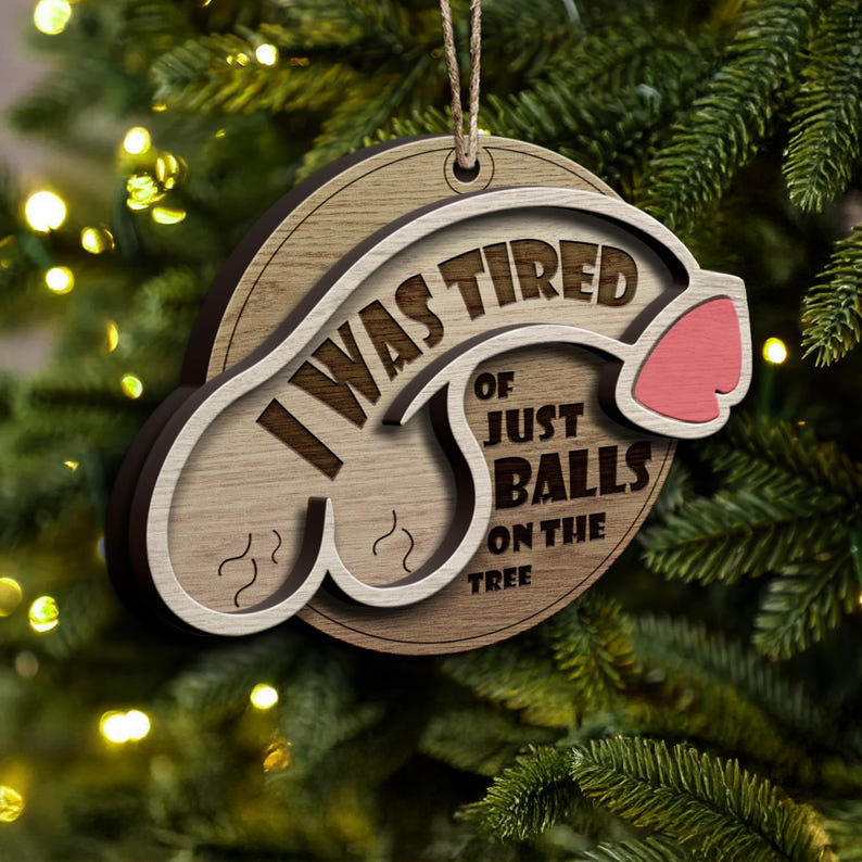 Funny Tired Christmas Ornament