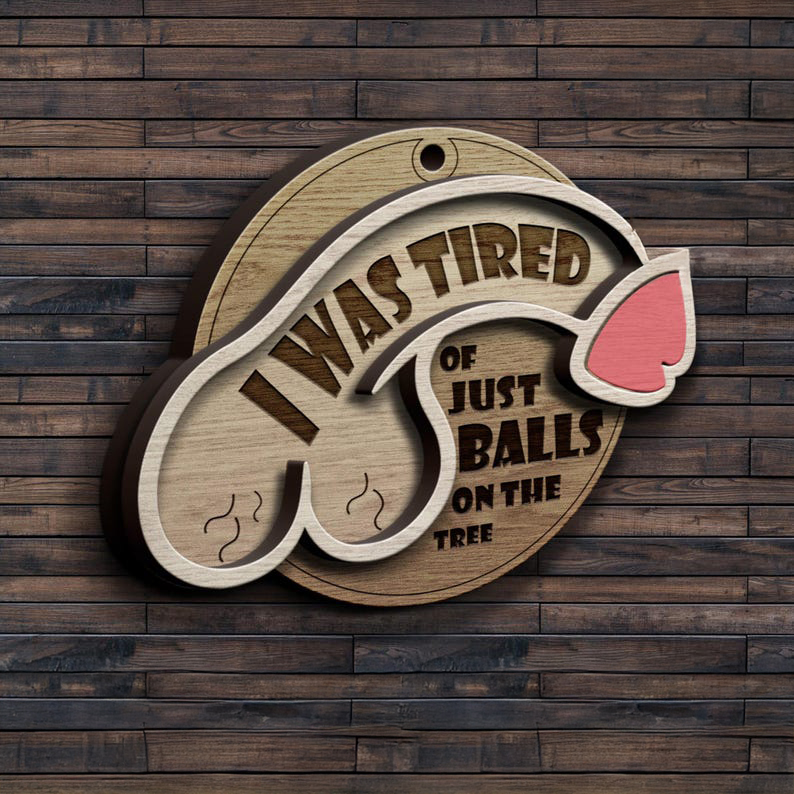 Funny Tired Christmas Ornament