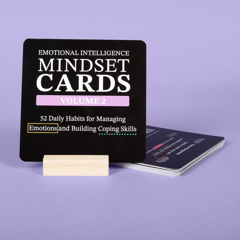 Emotional Intelligence Mindset Cards Practical Coping Skills Deck for Mental Health, Anxiety & Growth