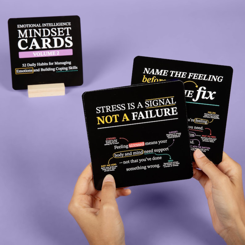 Emotional Intelligence Mindset Cards Practical Coping Skills Deck for Mental Health, Anxiety & Growth