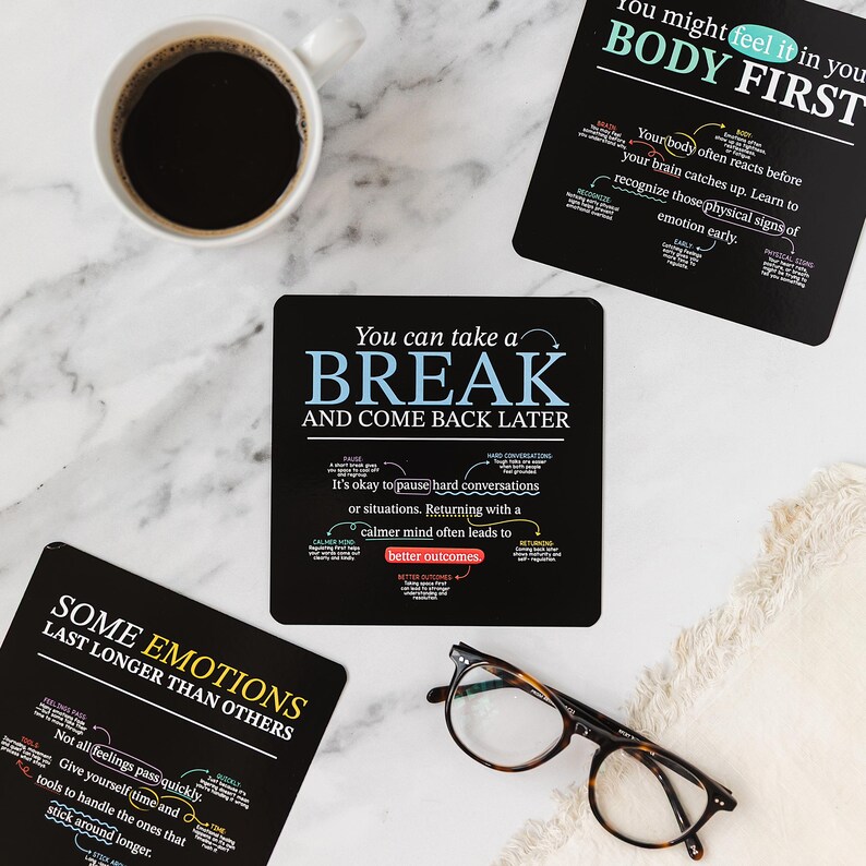 Emotional Intelligence Mindset Cards Practical Coping Skills Deck for Mental Health, Anxiety & Growth