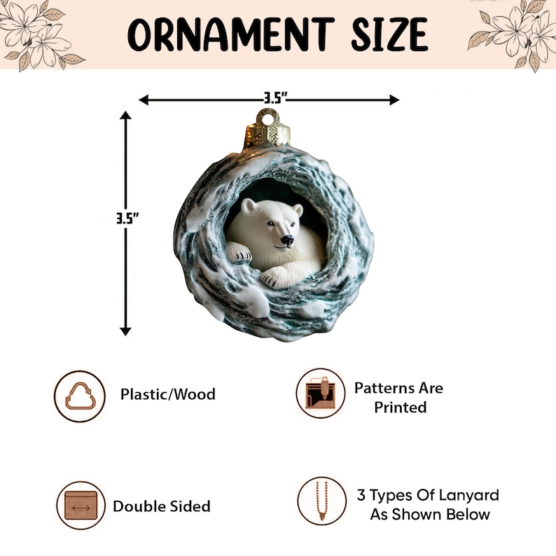 Polar Bear 3D Effects Ornament