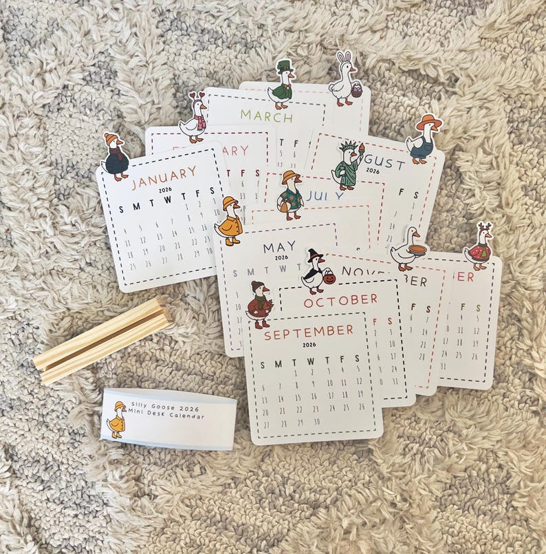 2026 Silly Goose Mini Desk Calendar
