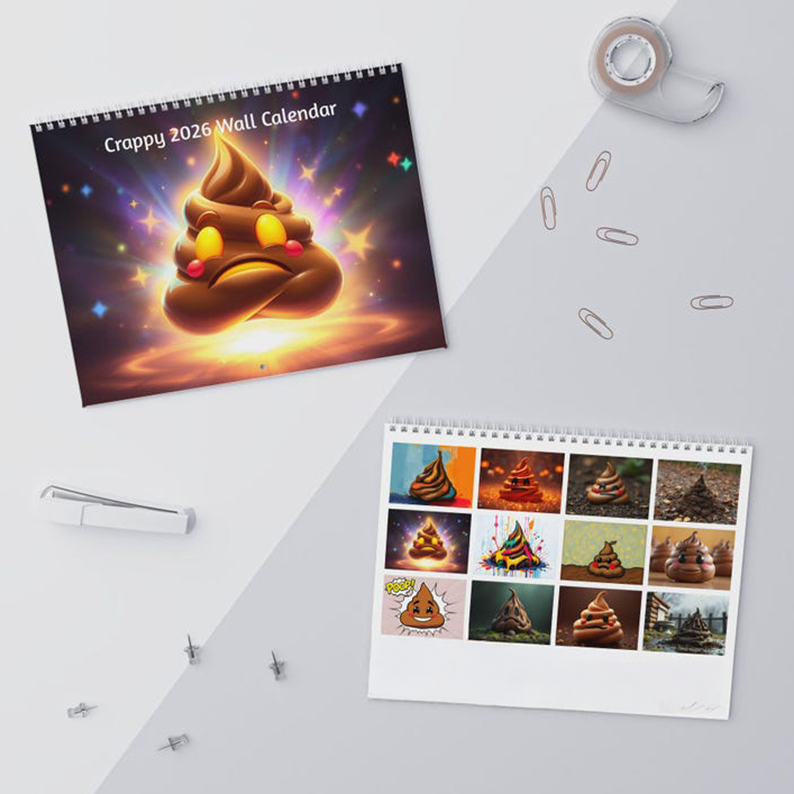 2026 Funny Poop Crappy Wall Calendar
