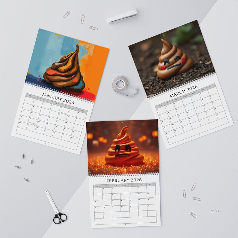 2026 Funny Poop Crappy Wall Calendar