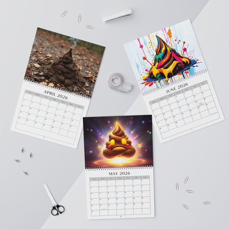 2026 Funny Poop Crappy Wall Calendar