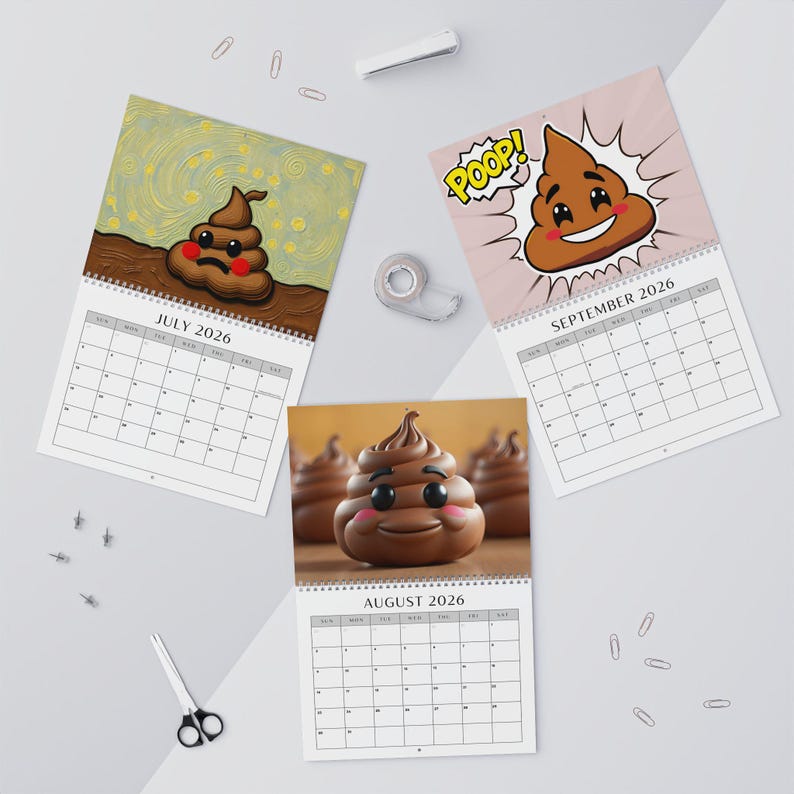 2026 Funny Poop Crappy Wall Calendar