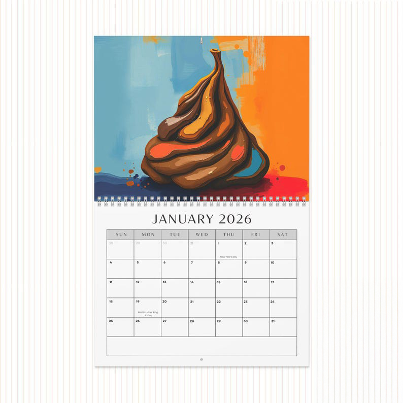 2026 Funny Poop Crappy Wall Calendar