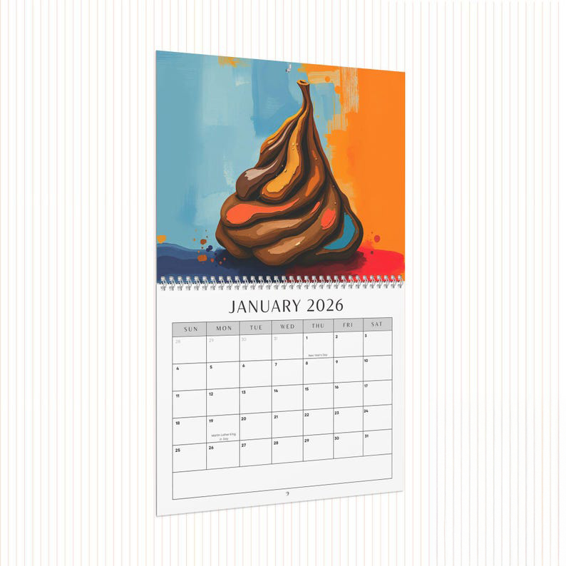2026 Funny Poop Crappy Wall Calendar