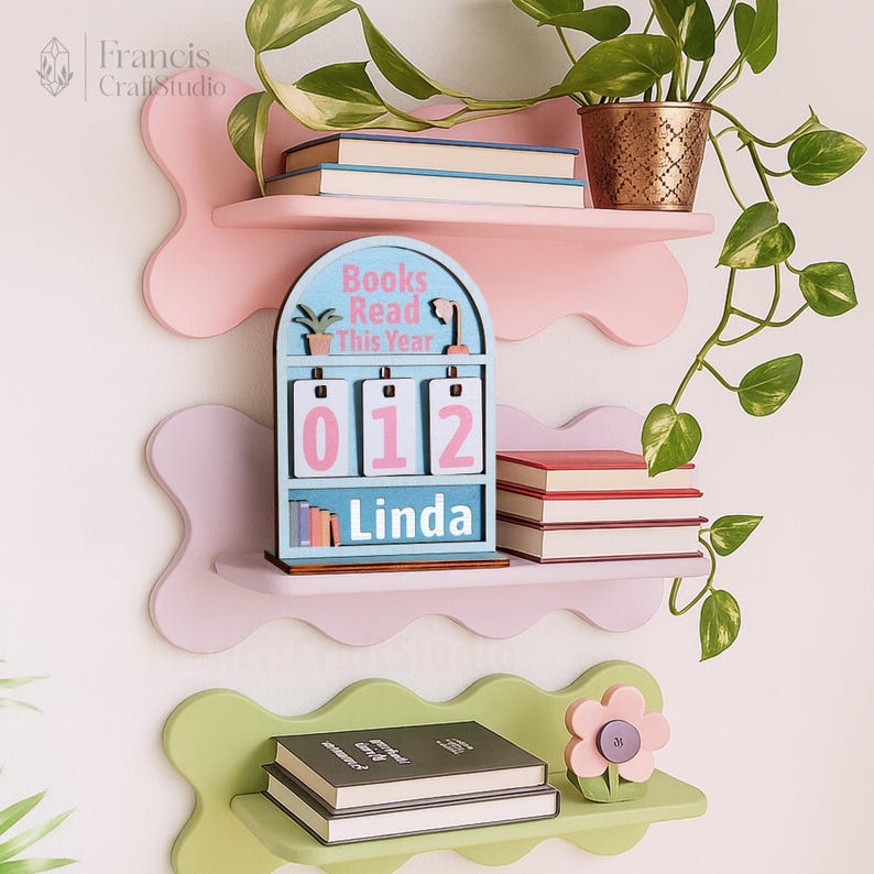 Personalized Wooden Book Read This Yeaer Tracker