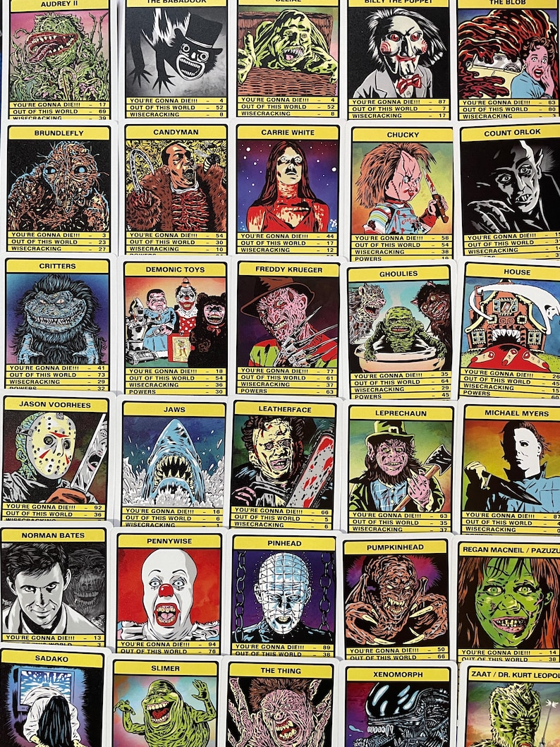 Horror Movie Monster Trumps Card Game