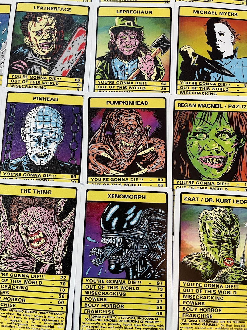 Horror Movie Monster Trumps Card Game