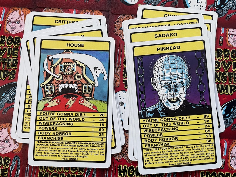 Horror Movie Monster Trumps Card Game
