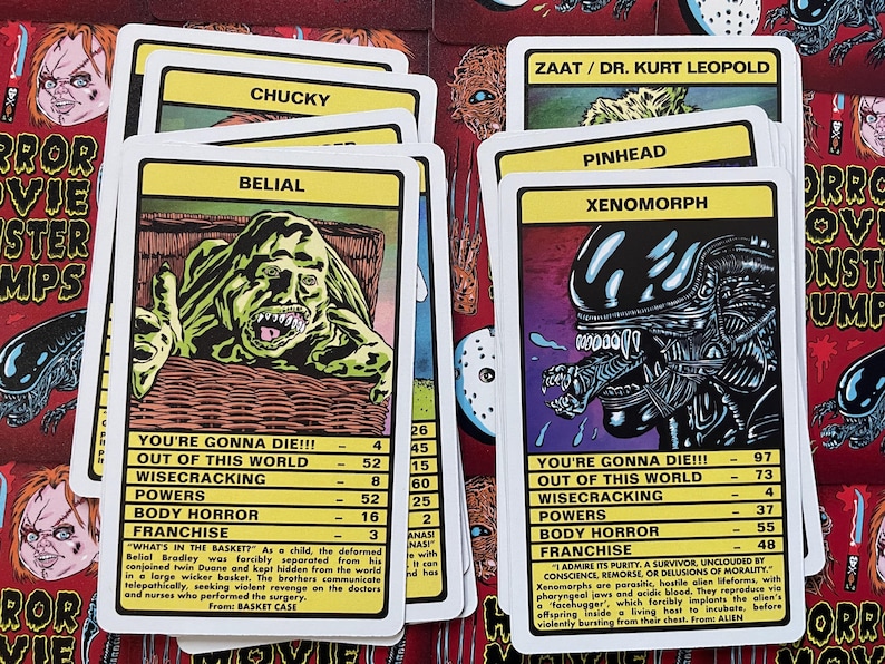 Horror Movie Monster Trumps Card Game