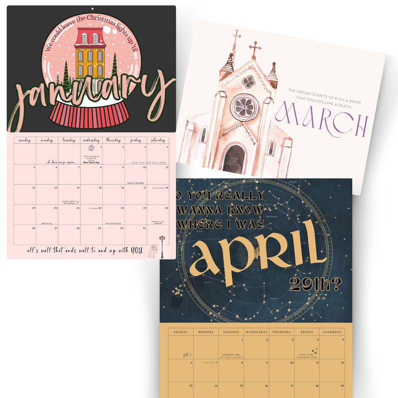 Taylor 2025 Lyrical & Easter Egg Wall Calendar