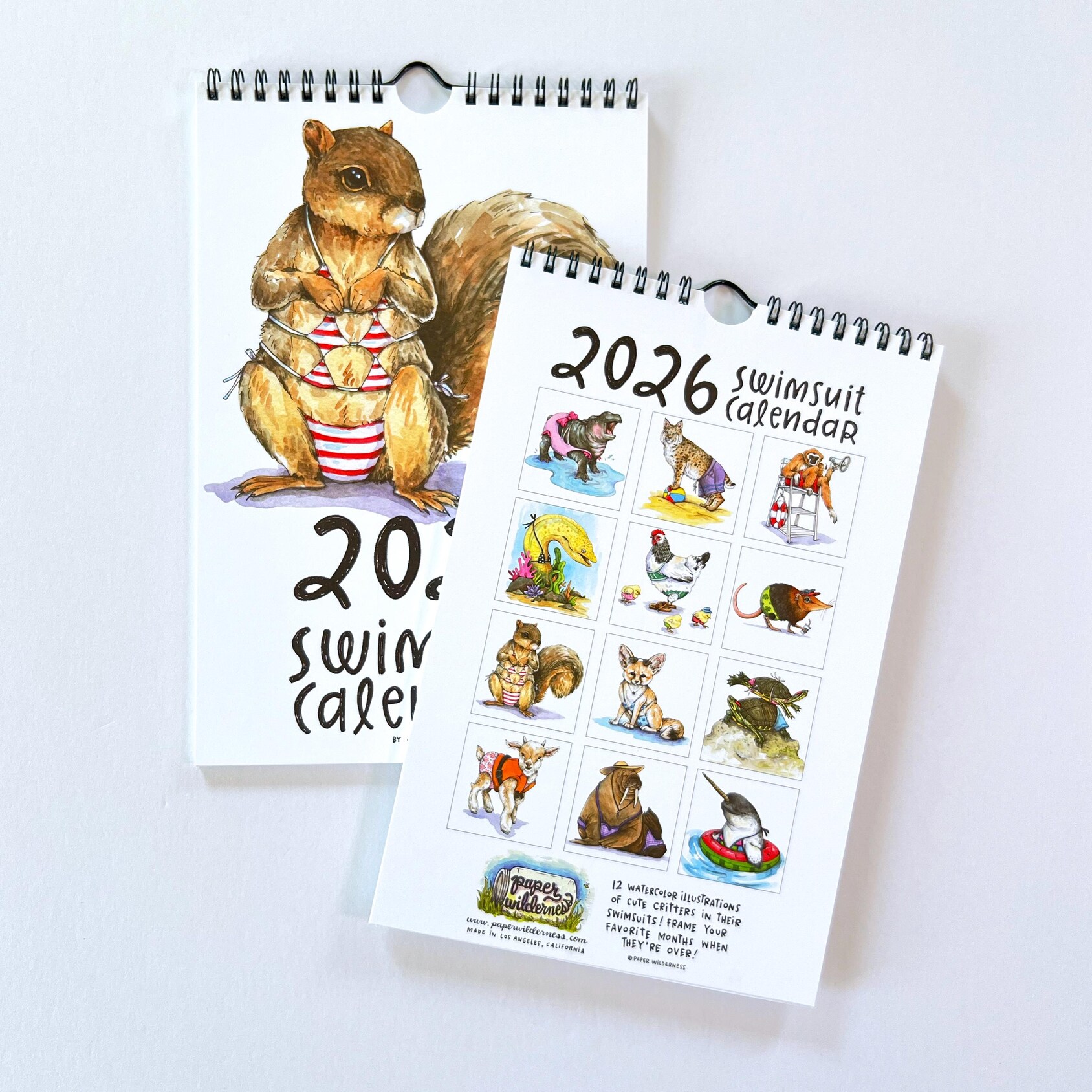2026 Cute Animals Swimsuit Calendar