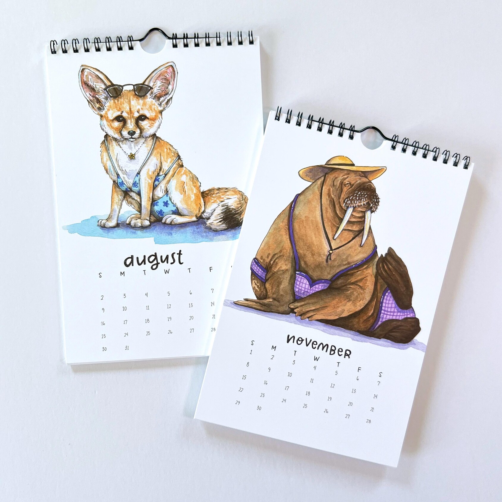 2026 Cute Animals Swimsuit Calendar