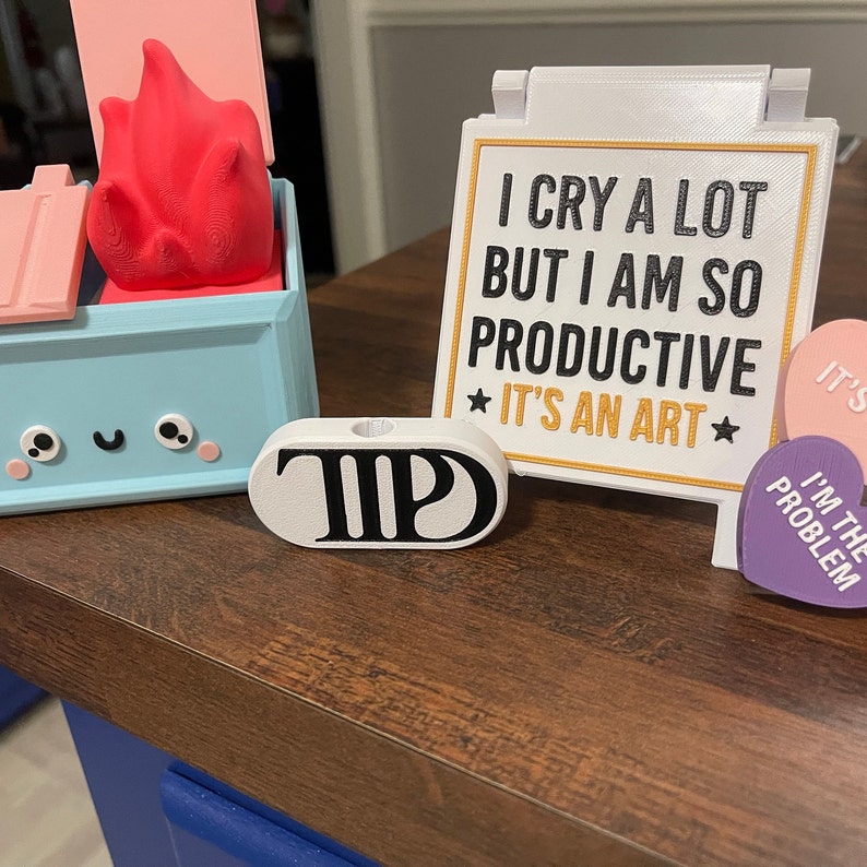 I Cry A Lot But I Am So Productive Tray Sign